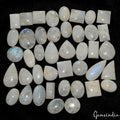 920 Ct Natural Blue Shine Moonstone Mix Cabochon Loose Untreated Gemstones~42 Pc