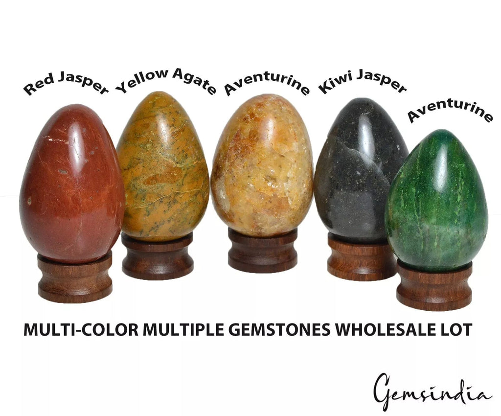 2790 Cts Natural Multi Gemstones Crystal Reiki Healing Mineral Egg Cabochon~5 Pc