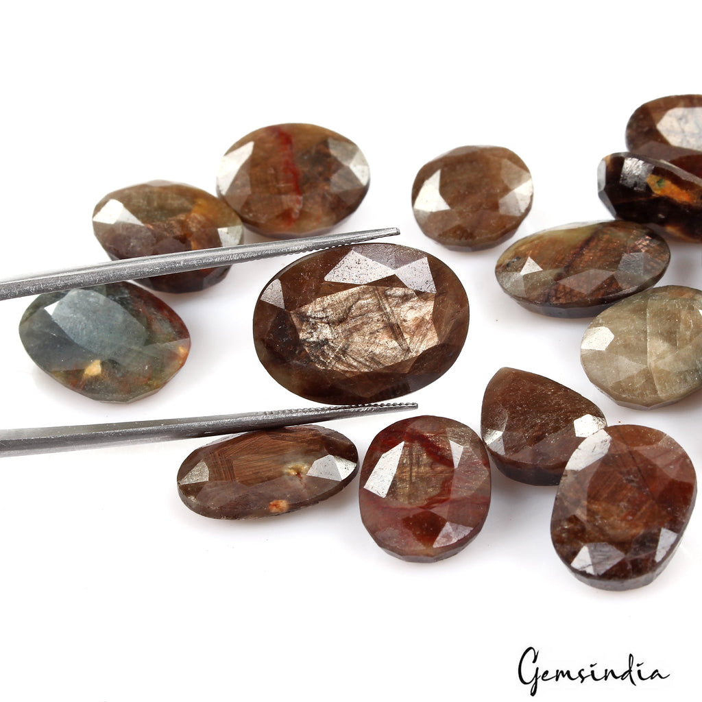 200.00 Ct Natural Untreated Brown Sapphire Mix Faceted Ring Size Loose Gems Lot