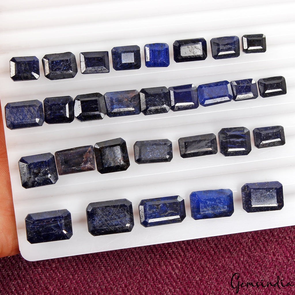 29 Pcs Natural Blue Sapphire Octagon Cut Loose 9-14mm Certified Gemstones~185 Ct