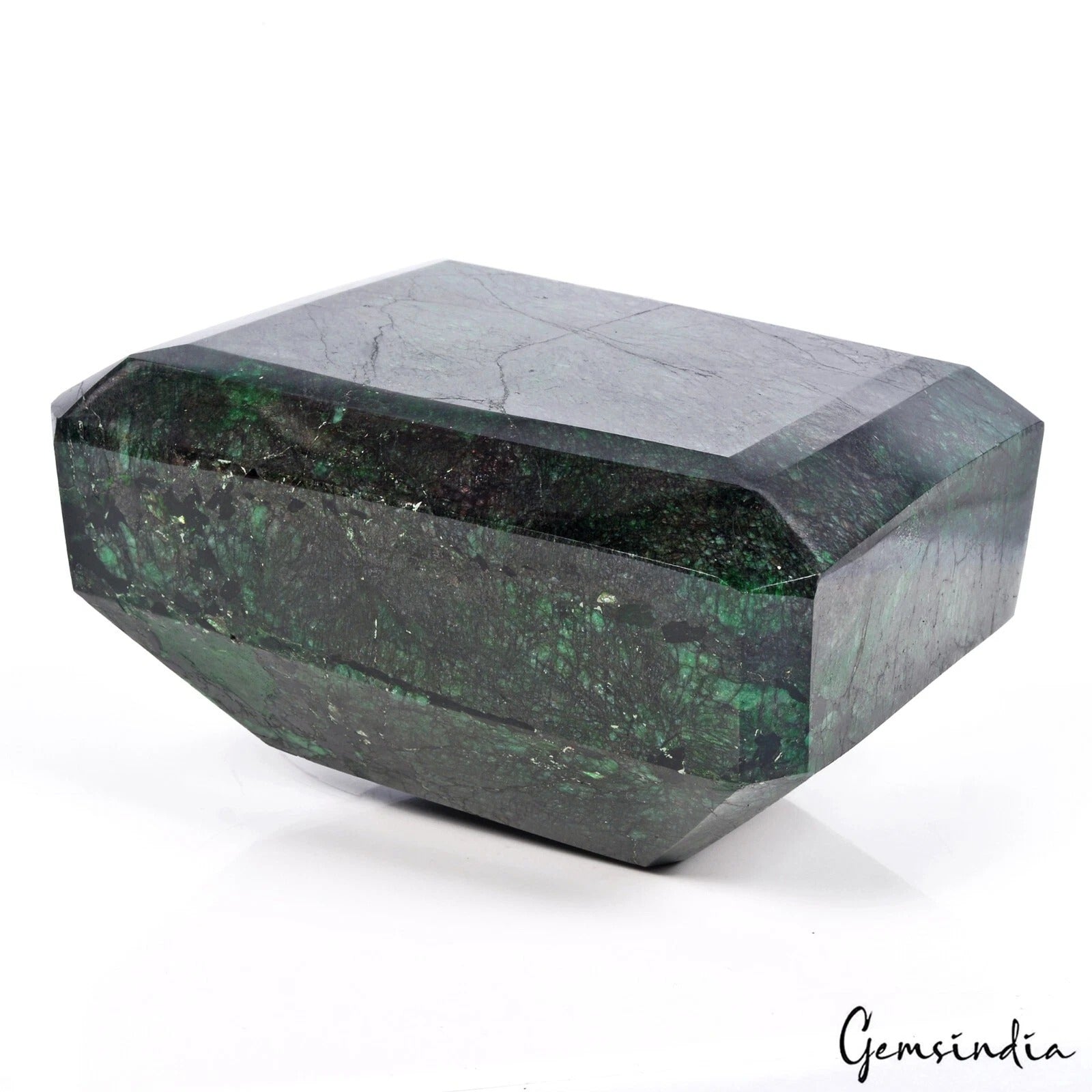 3.7 kilo Natural Emerald Museum Huge Size Octagon Cut Certified Large Gemstone
