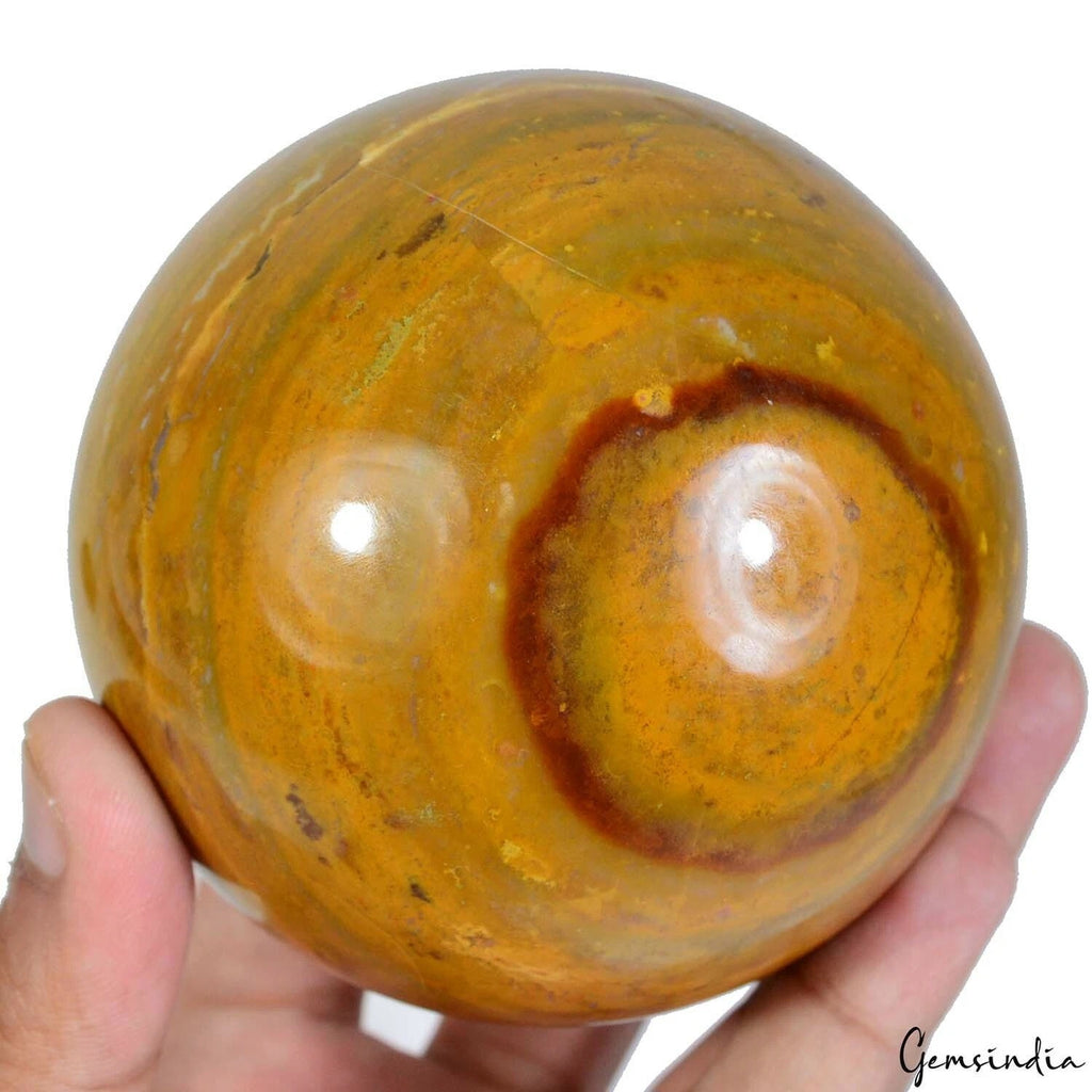 Agate Sphere, Untreated, Yellow — 3.2 Inch in diameter, 4100 Ct, Madagascar