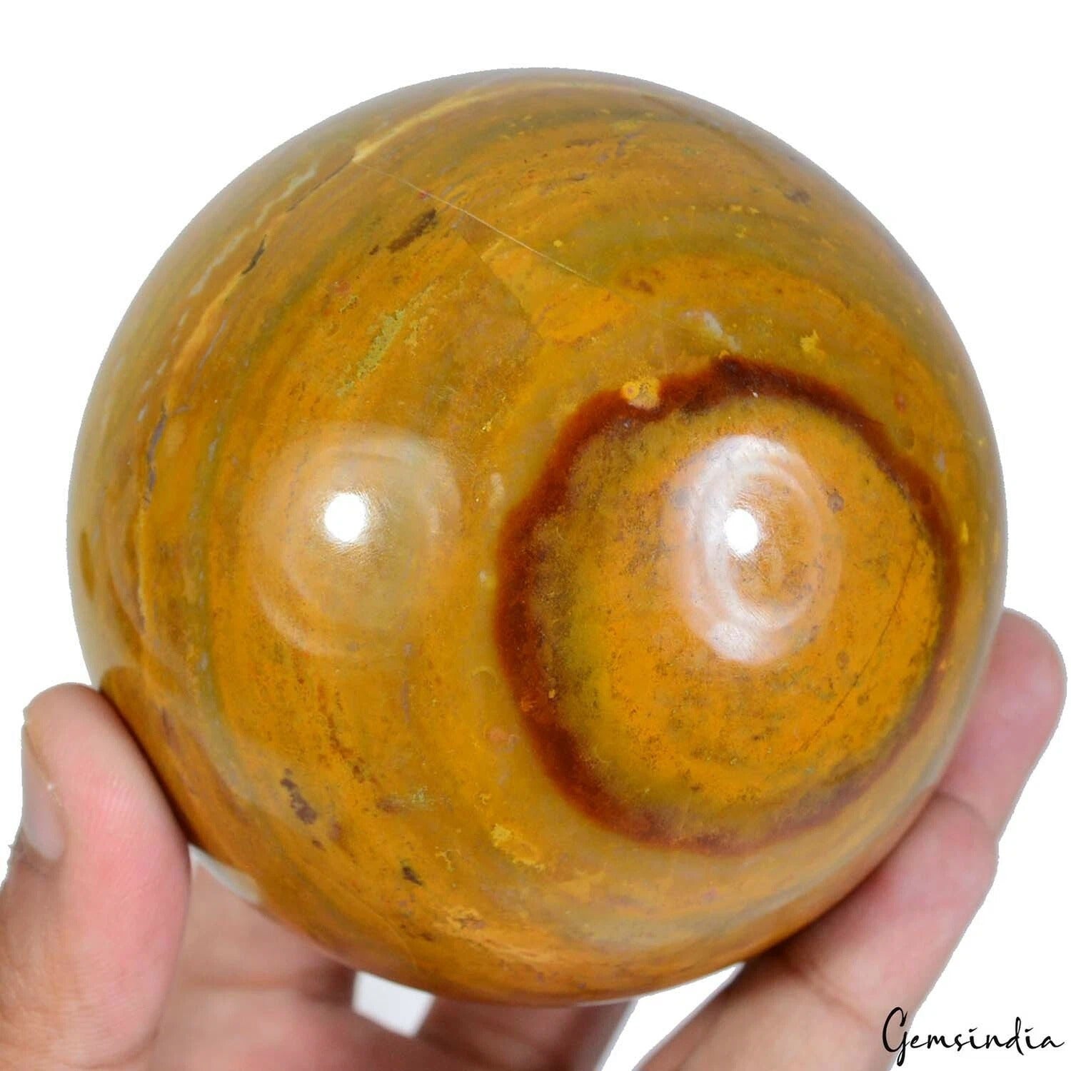 Agate Sphere, Untreated, Yellow — 3.2 Inch in diameter, 4100 Ct, Madagascar
