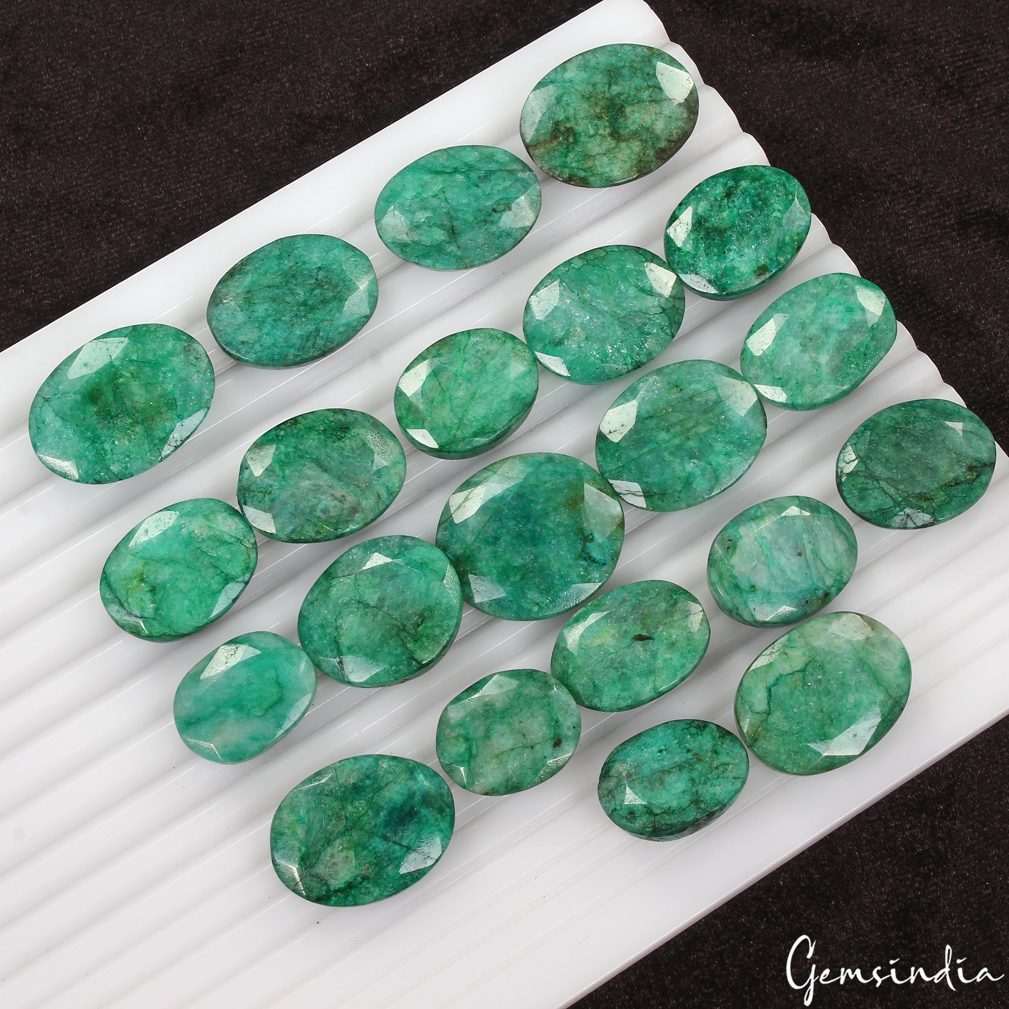 580 Cts/21 Pcs Natural Brazilian Green Emerald Oval Cut Wholesale Loose Gems Lot