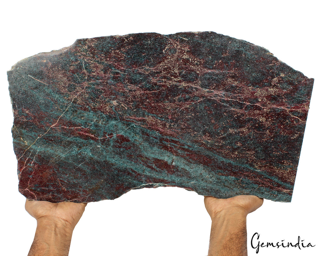 7.6kilo Ruby Kyanite Rough Slab Uncut Untreated Crystal Display Specimen w/Stand