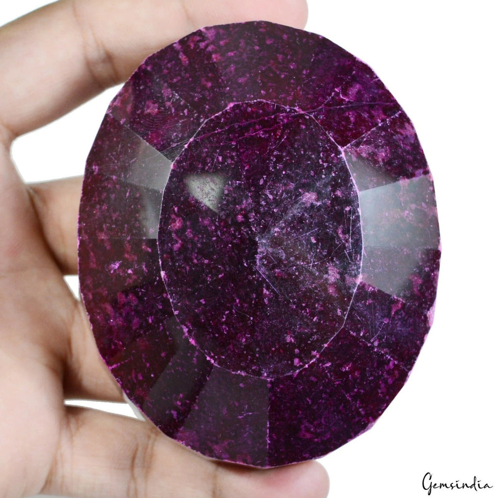 1940 Ct Natural Huge Red Ruby Museum Size Treated Oval Cut Gemstone 87x71x35mm