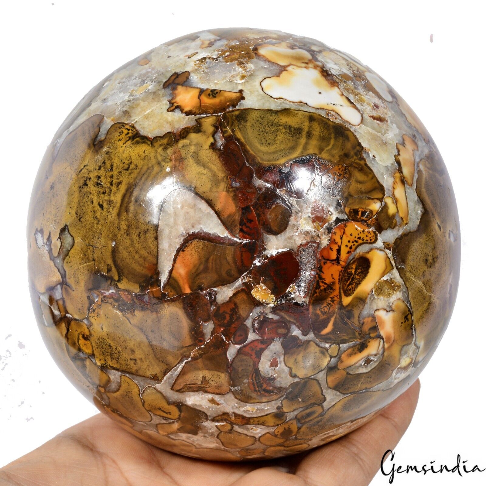 2.3Kilo Natural Ocean Jasper Sphere Crystal Energy Ball Reiki Healing Decor 4.5"