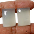 Beautiful Natural Green Onyx Flat Rectangular Best For Earrings Pair 24x17mm Gem