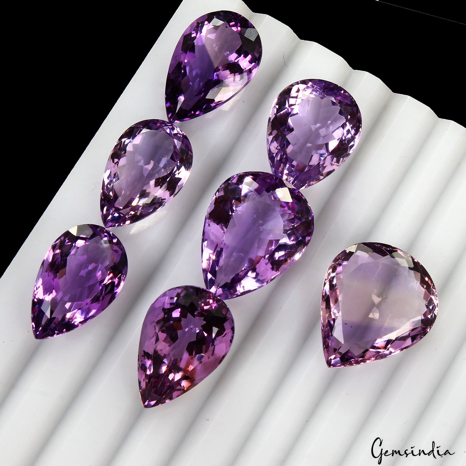 116.80 Ct Natural Untreated Purple Amethyst Mix Faceted Loose Gemstone Lot 7 Pcs