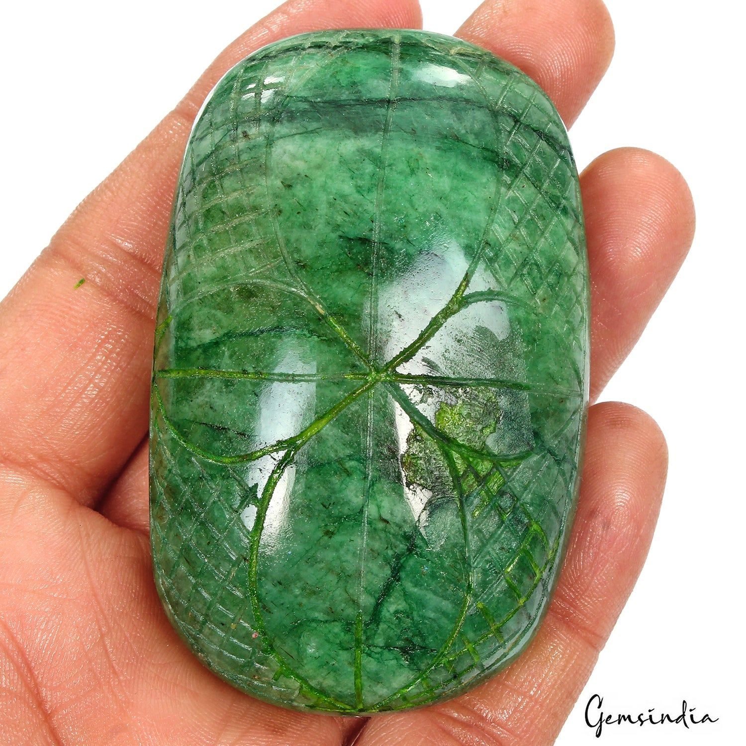 630 Ct Natural Green Brazilian Emerald Oval Cut Earth Mined Carving Loose Gems