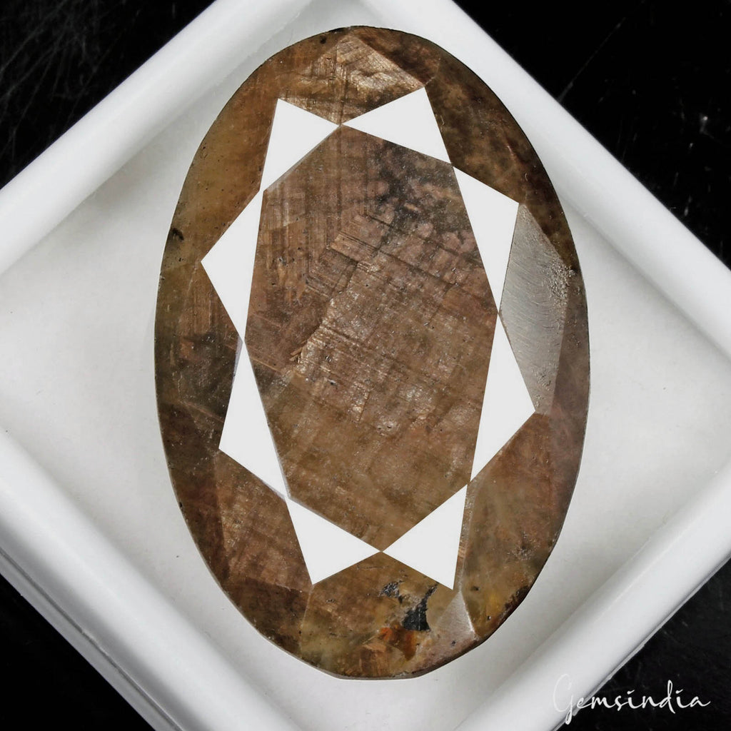 Certified 360 Cts Natural Untreated Brown Sapphire Oval Faceted Loose Huge Gem