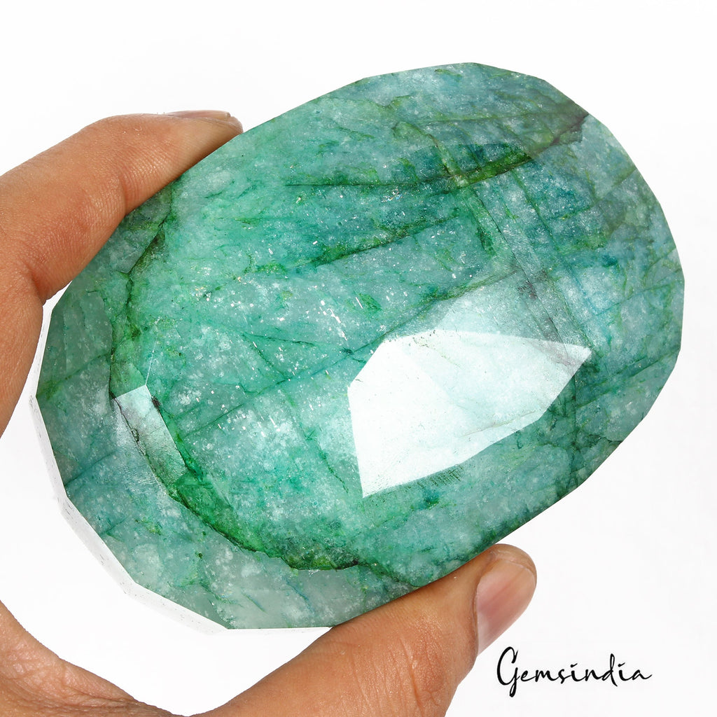 2480 Cts Natural Brazilian Green Emerald Oval Faceted Earth Mined Loose Huge Gem