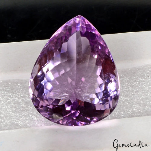 Amethyst Loose Gemstone, Pear Cut, Untreated — 23x19x12mm, 32.80 Ct, Uruguay