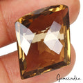 Natural 31.30 Ct Brazilian Honey Gold Citrine Fancy Checker Cut Loose Gemstone