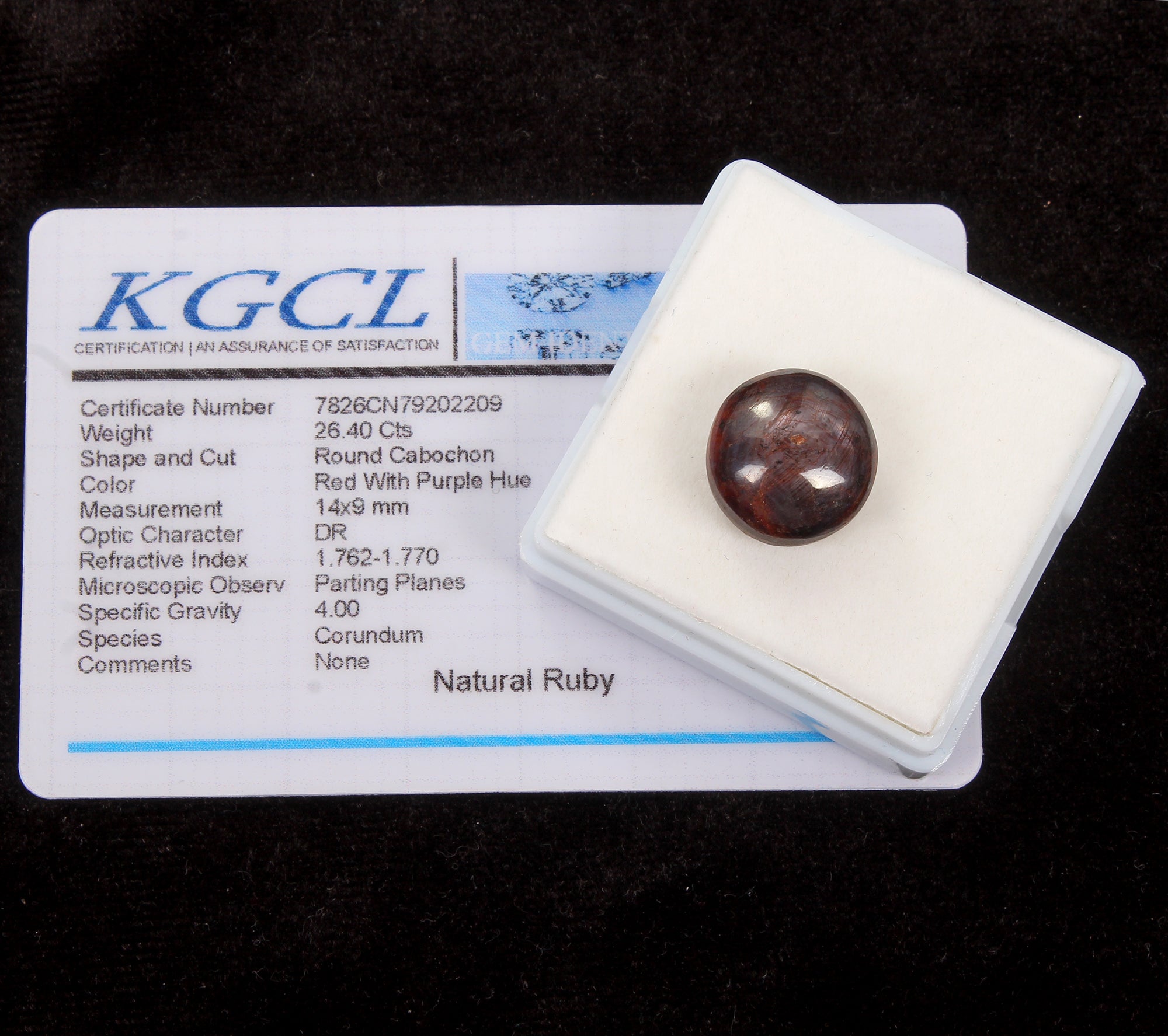 26.40Ct Natural Untreated Star Ruby Round Cabochon Loose Certified Gemstone