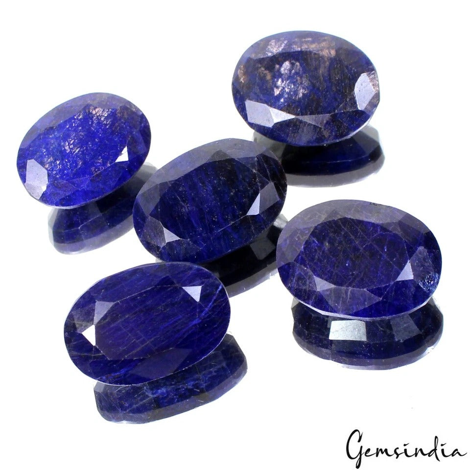 820 Ct/5 Pcs Natural Blue Sapphire Oval Cut Loose Wholesale Gems Lot For Pendant