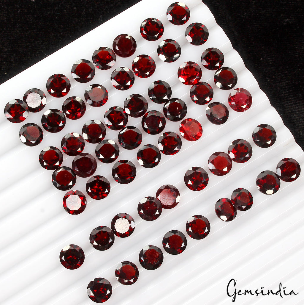 120.50Ct/58 Pcs Natural Untreated Rhodolite Garnet Round Cut 7mm Loose Gems Lot