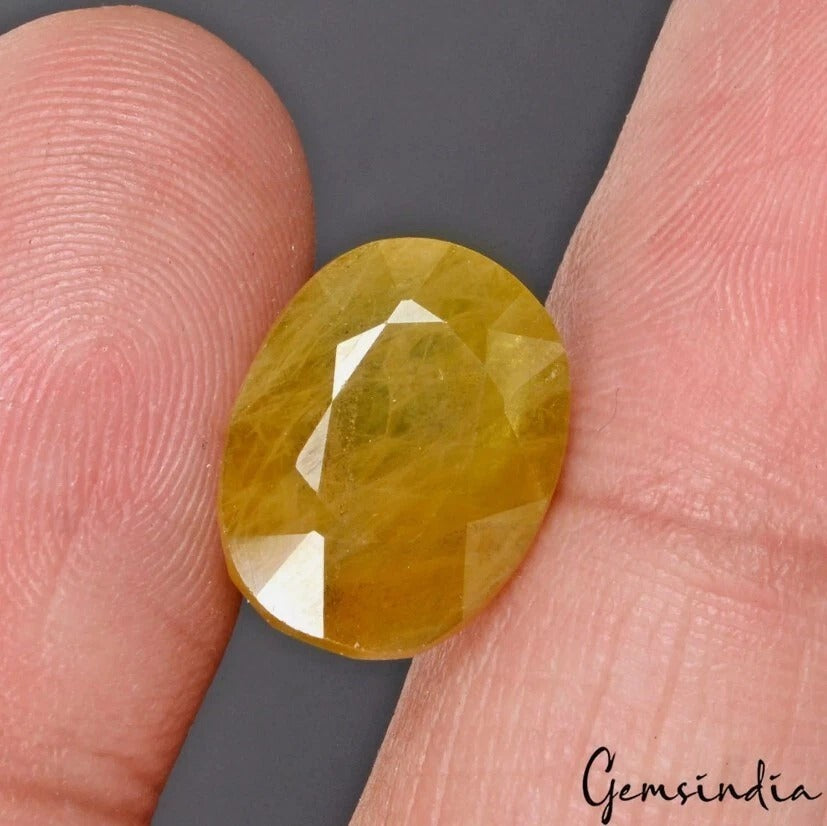 Yellow Sapphire Loose Gemstone, Untreated — 13x10x6mm, 10.10 Ct, Sri Lanka