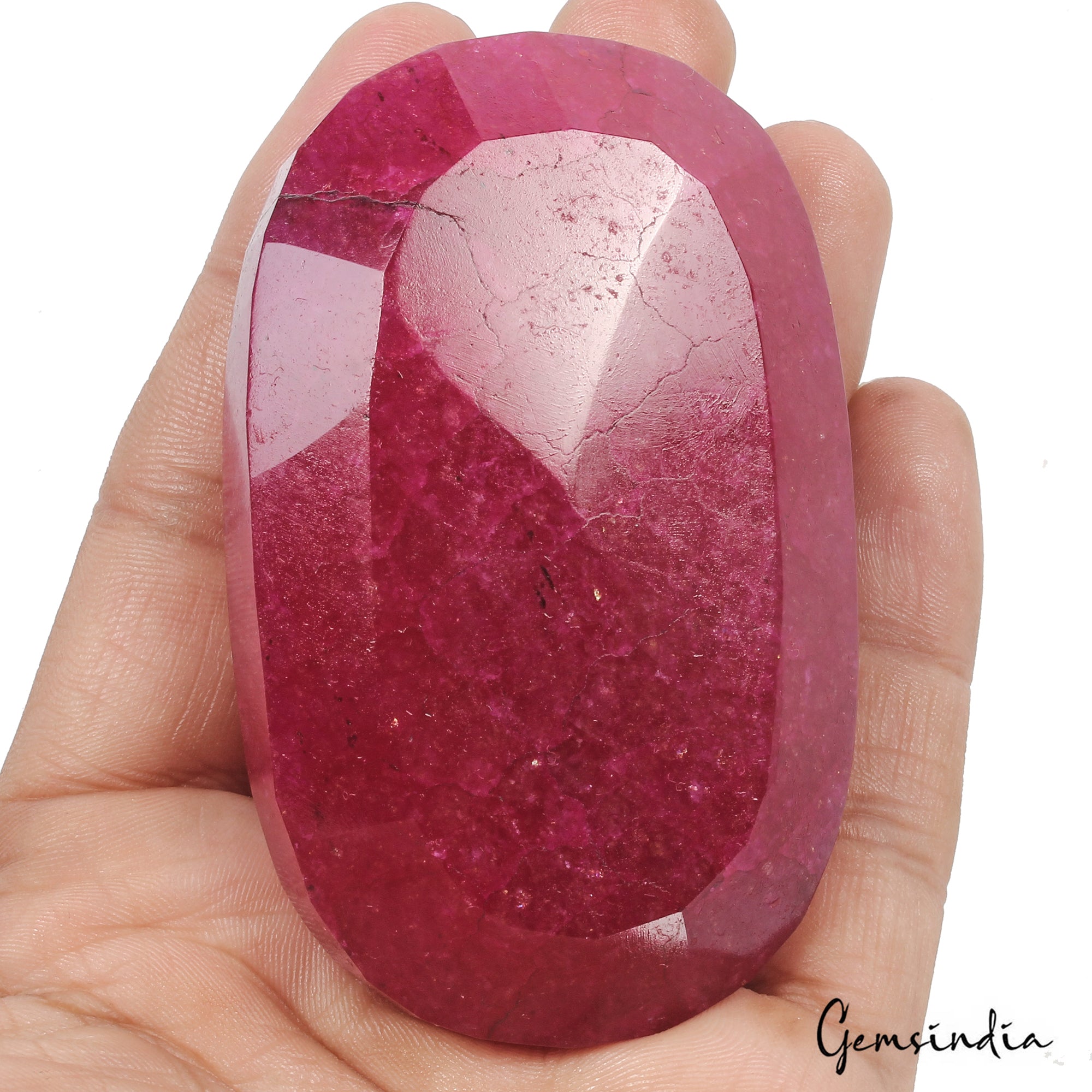 860 Carats Natural Eye Catching Pink Red Quartz Oval Faceted Cut Huge Loose Gem