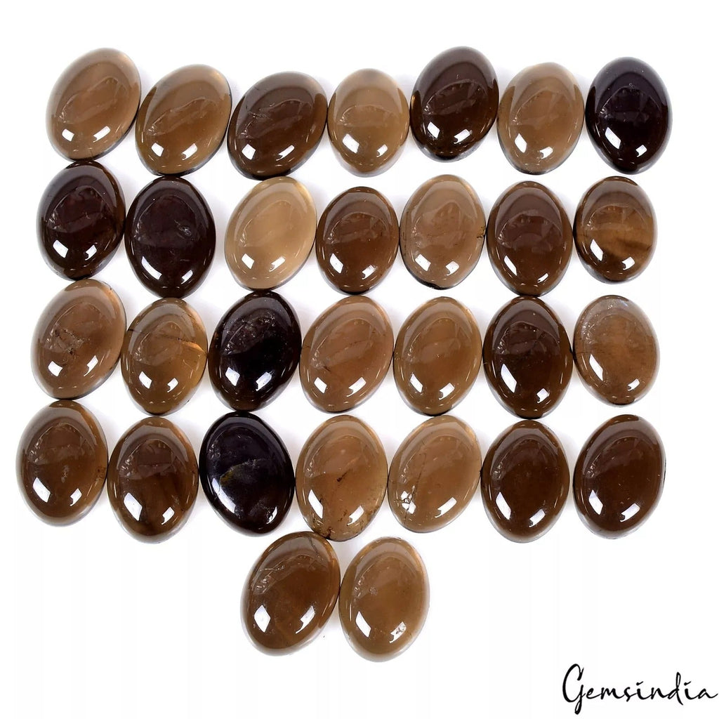 300 Ct Natural Smoky Quartz 16-18mm Oval Cab Untreated Loose Ring Size Gemstones