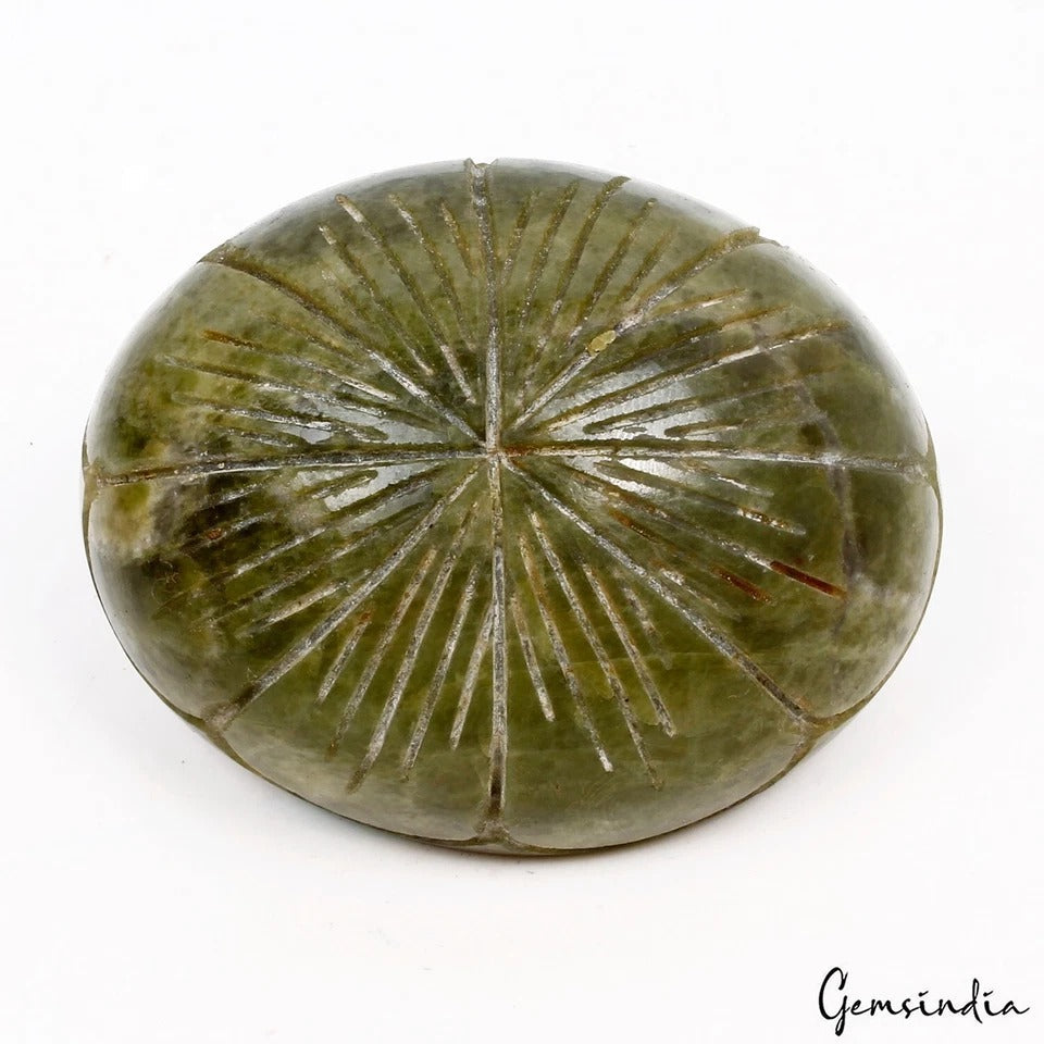 660 Cts Natural Untreated Green Vessonite Oval Carving Earth Mined Oval Huge Gem