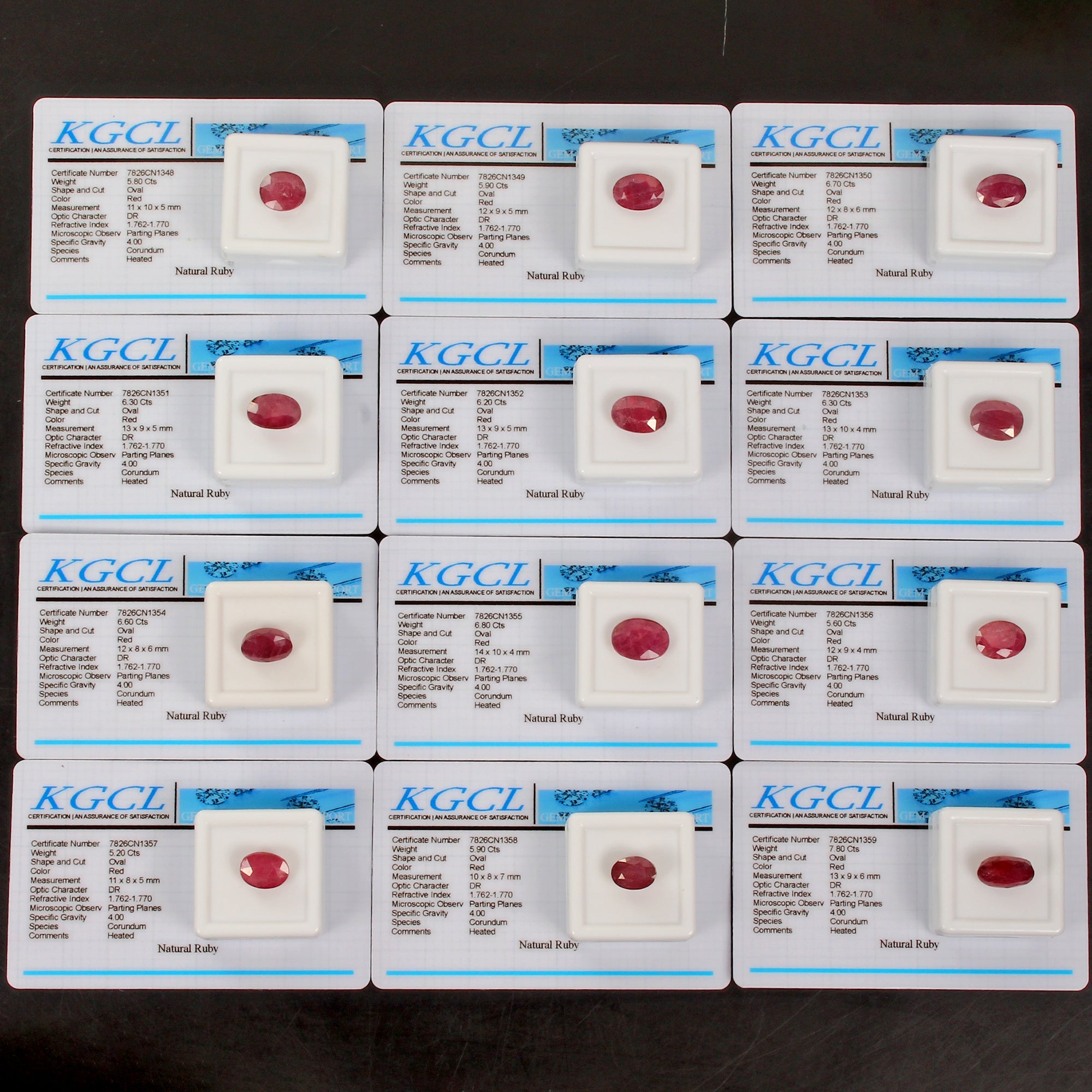 Certified 75.10 Ct/12 p Natural Mozambique Red Ruby Oval Top Grade Gemstones Lot