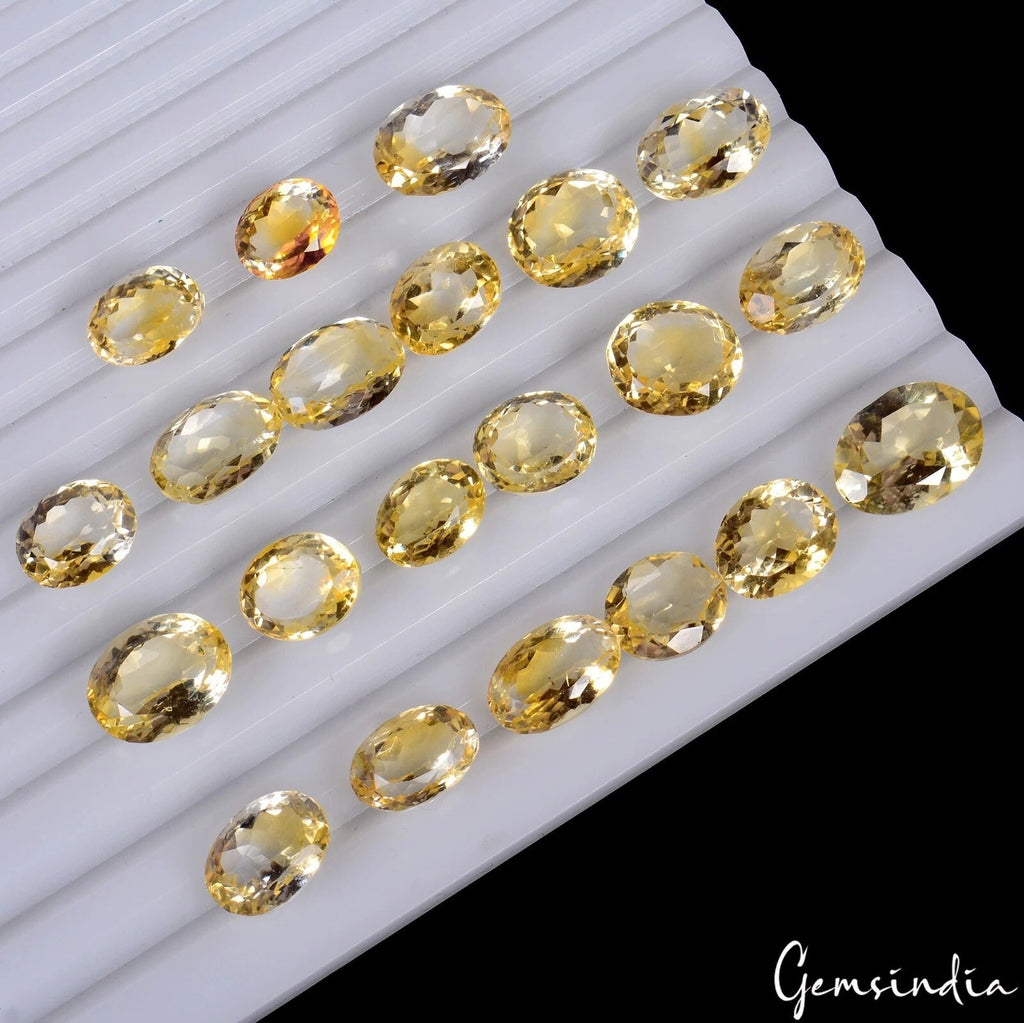 124.75Ct Natural Yellow Citrine Gemstone –10-15mm Loose Stone for Jewelry Making