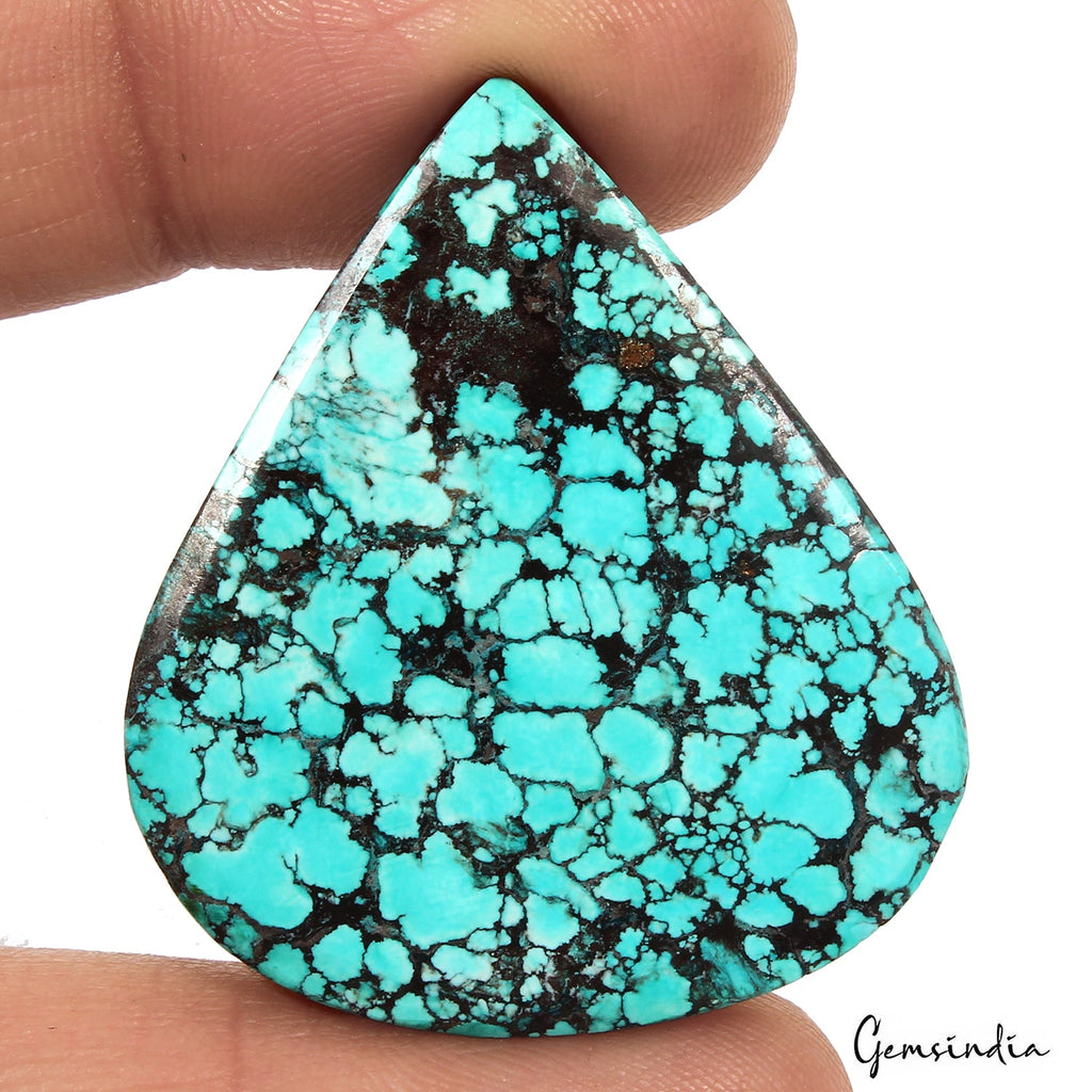 61.20 Ct Natural Arizona Blue Turquoise Pear Cab Loose Gems From United State