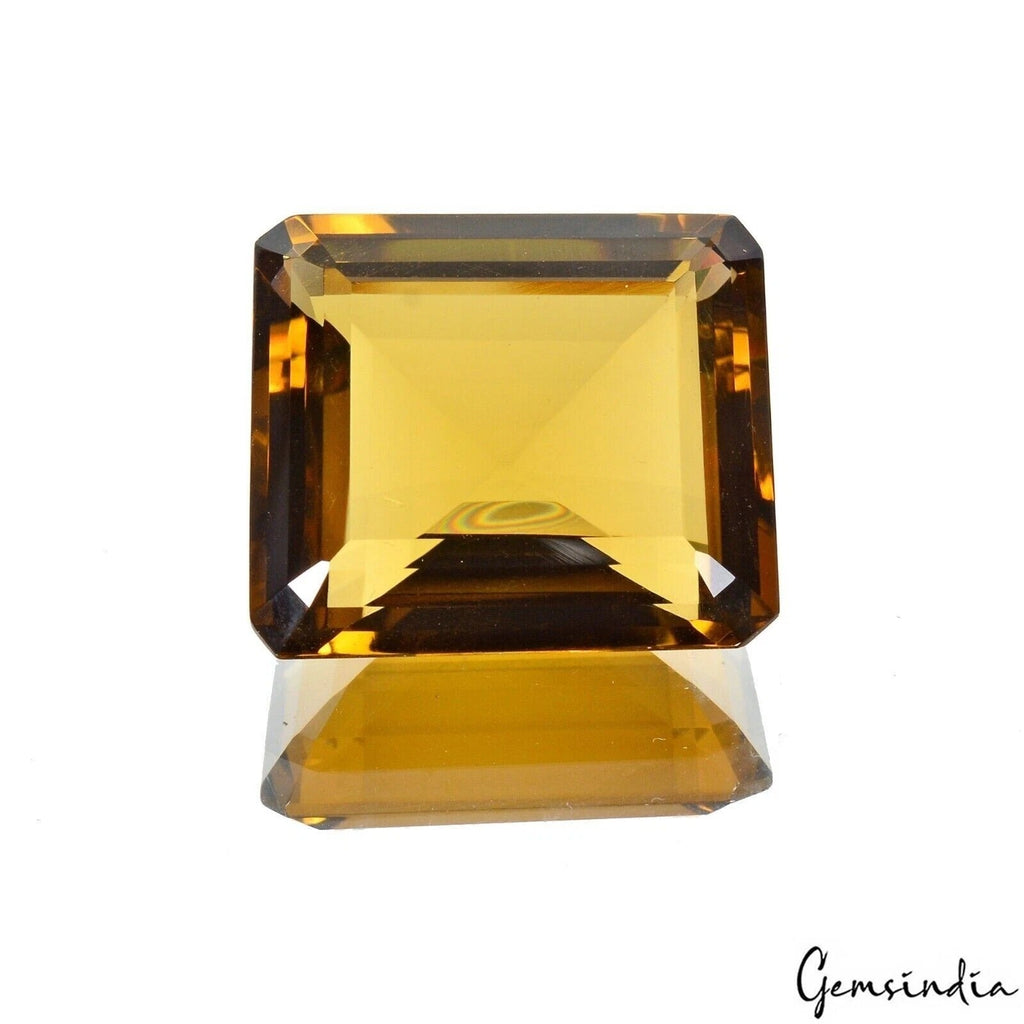 33 Cts Natural Unheated Brazilian Brown Citrine Octagon Cut Loose Gem For Ring