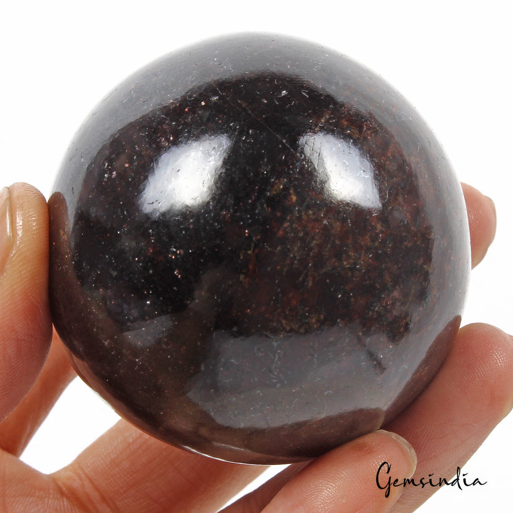 2360 Ct Natural Untreated Dark Brown Garnet Huge Gem Sphere Crystal Healing 2.3"