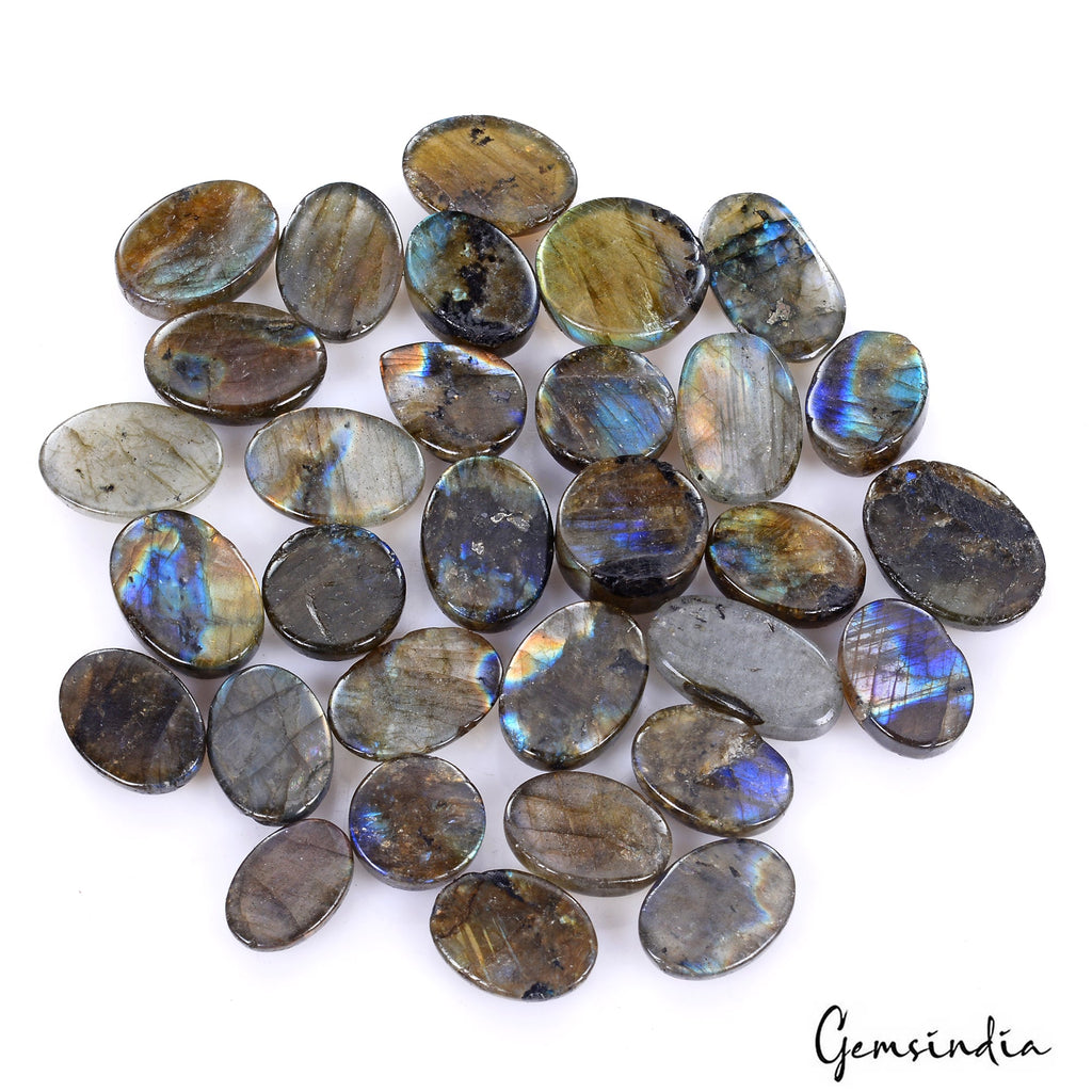 340 Cts/31 Pcs Natural Untreated Multi Shine Labradorite Mix Cab Loose Gems Lot
