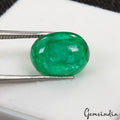 Emerald Cabochon, Color Enhanced, Green — 12x9x7mm, 6.20 Ct, Colombia