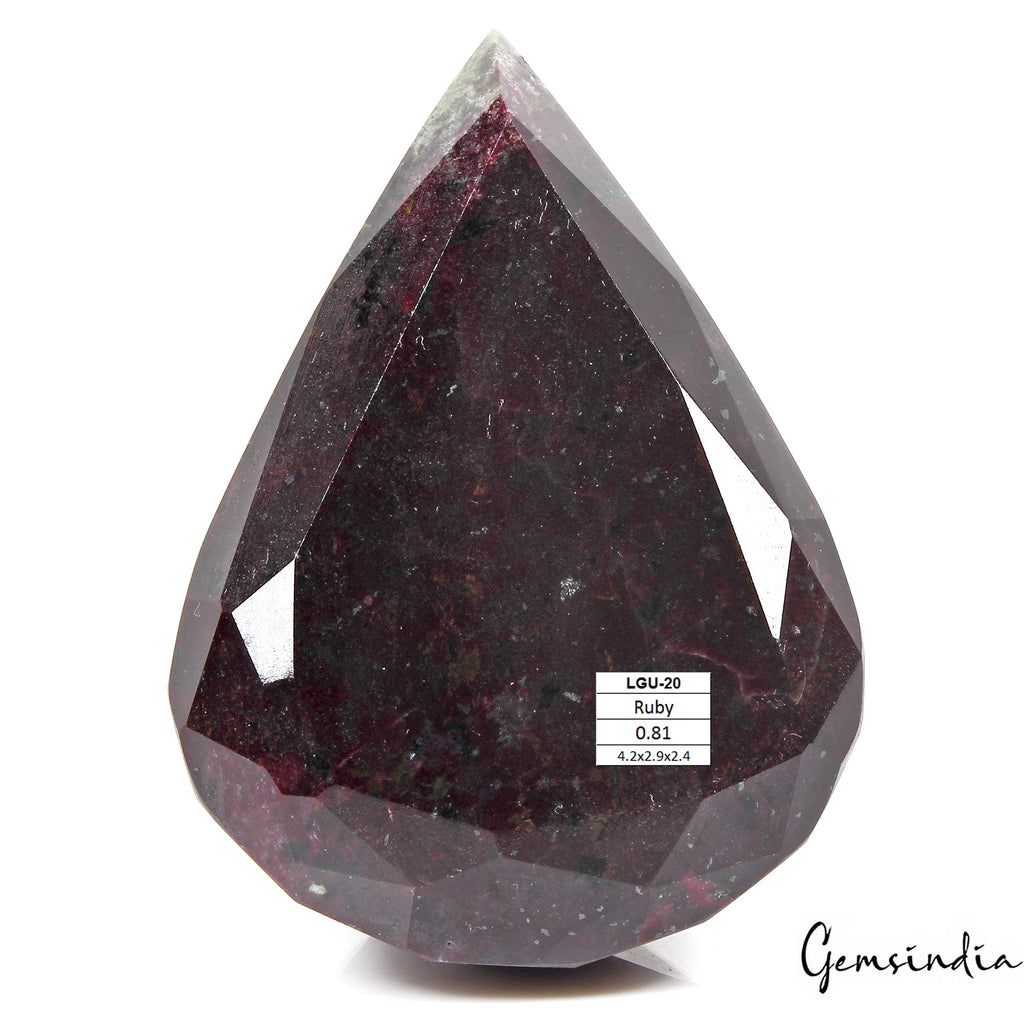 RARE 810 Gram Natural HUGE Untreated Dark Red Ruby Pear Cut Museum Size Gemstone