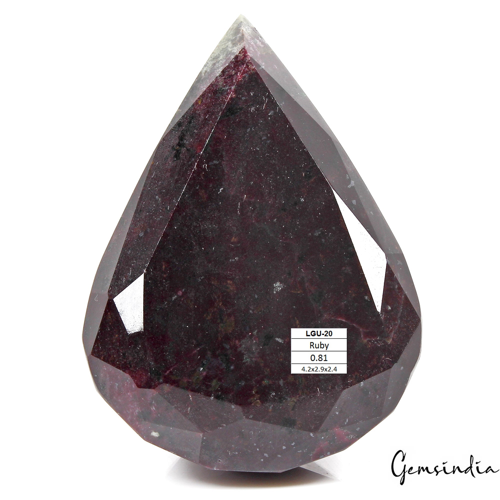 RARE 810 Gram Natural HUGE Untreated Dark Red Ruby Pear Cut Museum Size Gemstone