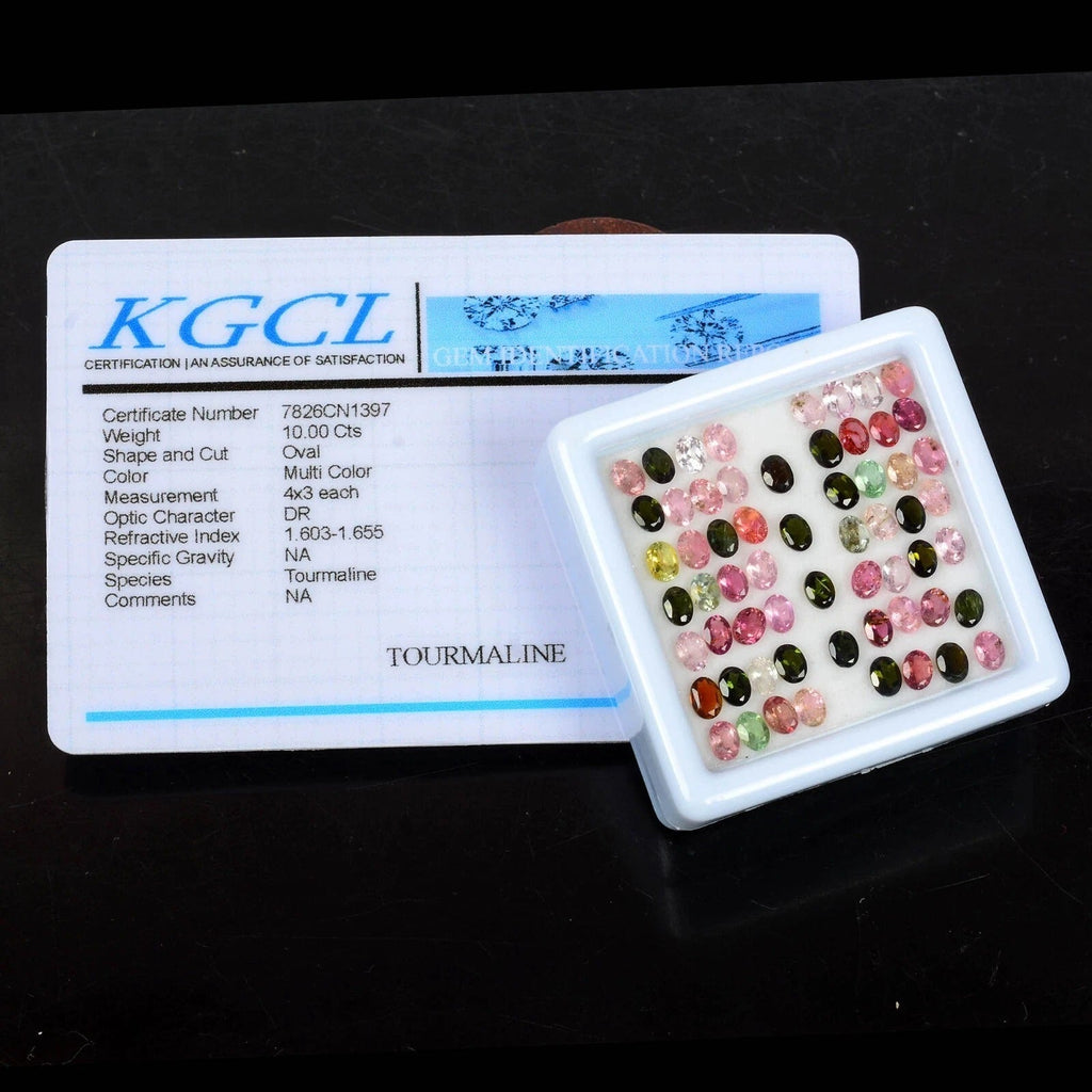 60Pcs Natural Tourmaline 4x3mm Oval Cut Multi Color Loose Gemstones Lot 10.00 Ct