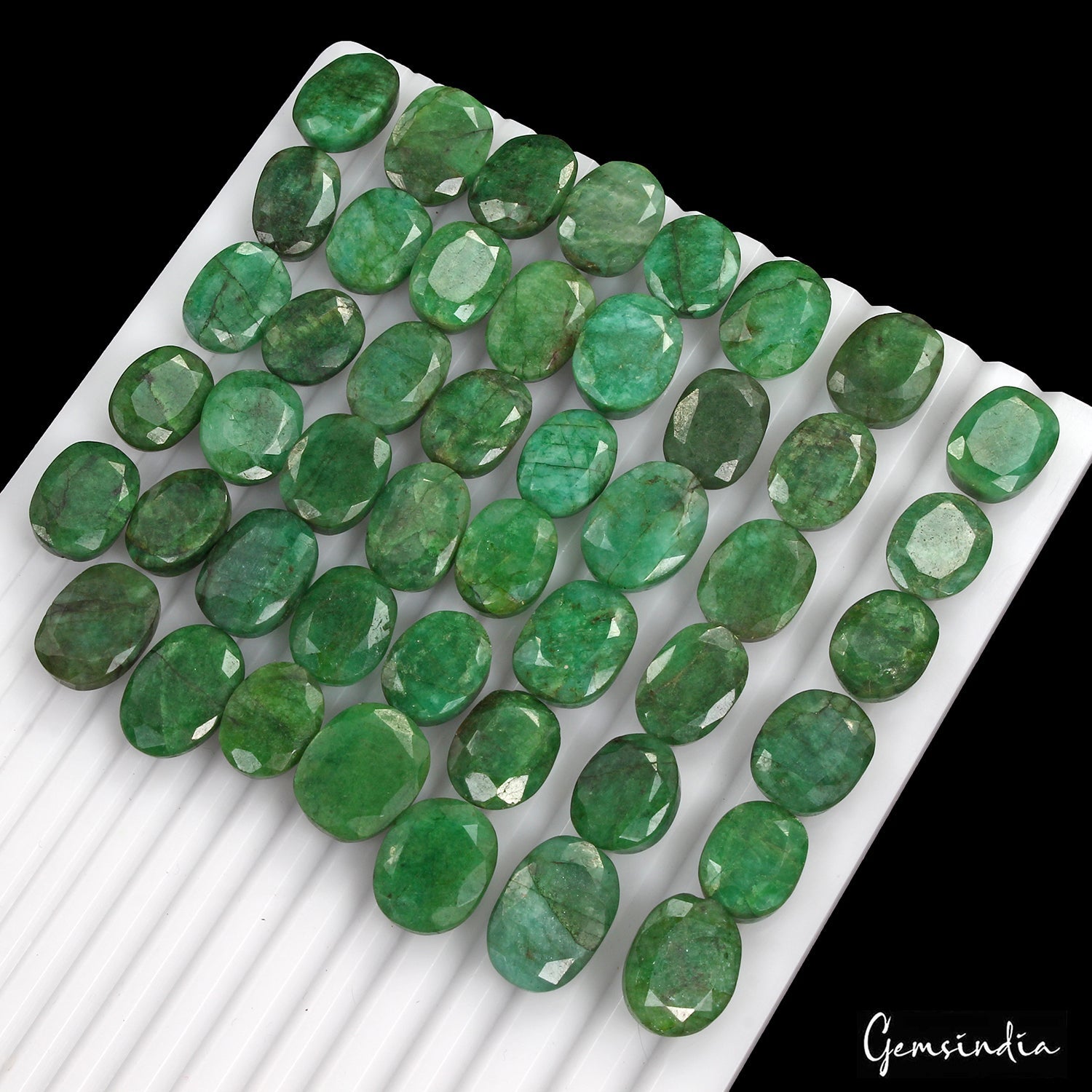 650 Ct Natural Green Brazilian Emerald Oval Cut Faceted Loose Wholesale Gems Lot