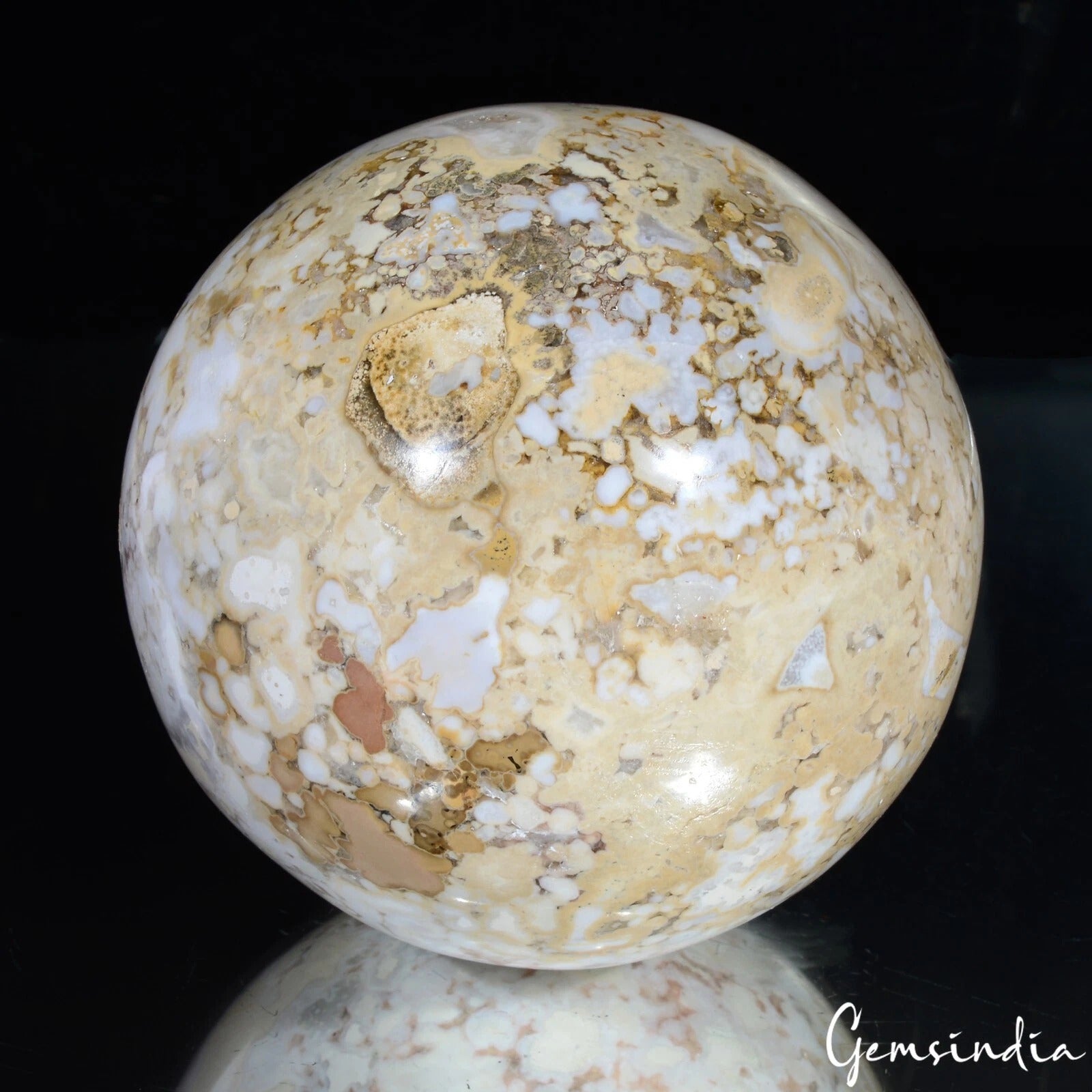 Ocean Jasper Sphere — 3.75 Inch in diameter, 1.3 Kg (6500 Ct), Madagascar