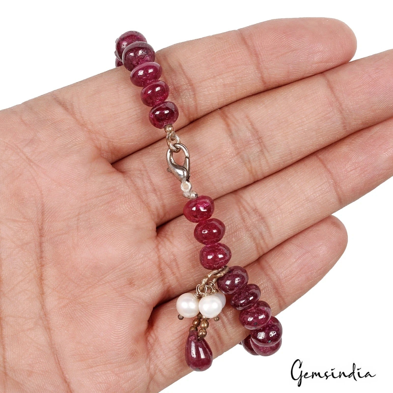 Pearl Bracelet, Color Enhanced, Red — 6mm to 9mm, 147.00 Ct