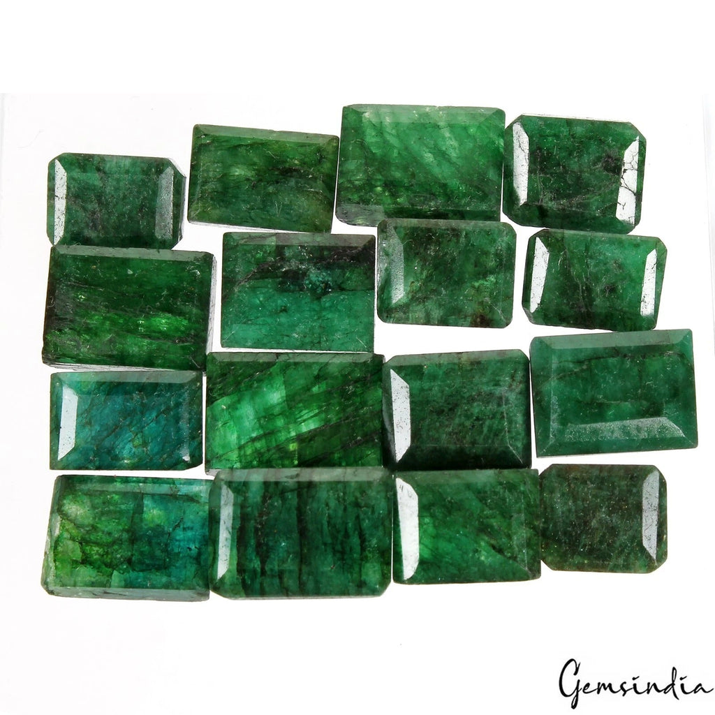 290.00 Ct Natural Green Emerald Baguette Cut Faceted Loose Wholesale Gems Lot