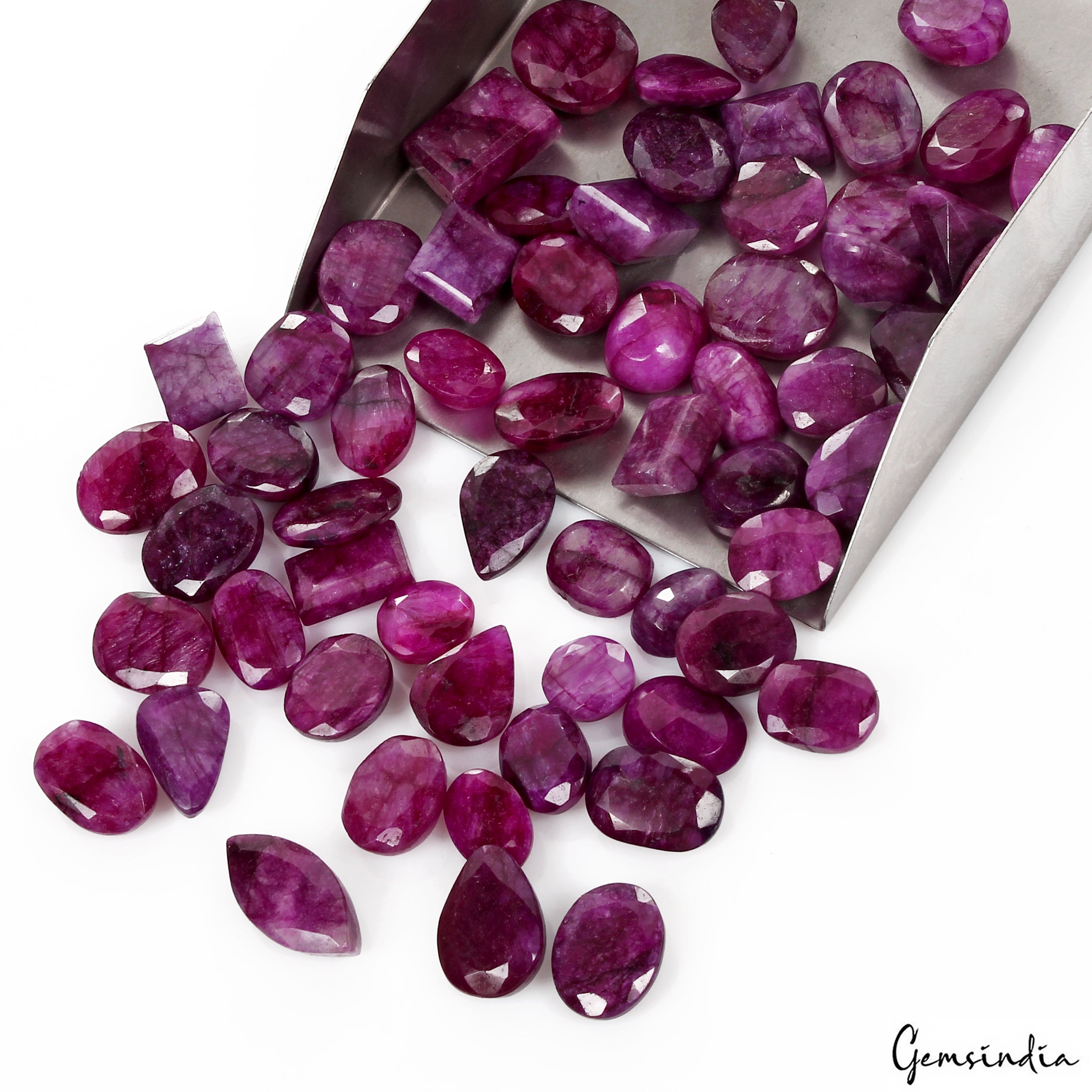 700 Ct Natural Pink Beryl (Bixbite) Mix Cut Loose Wholesale Gemstone Lot 60 Pcs