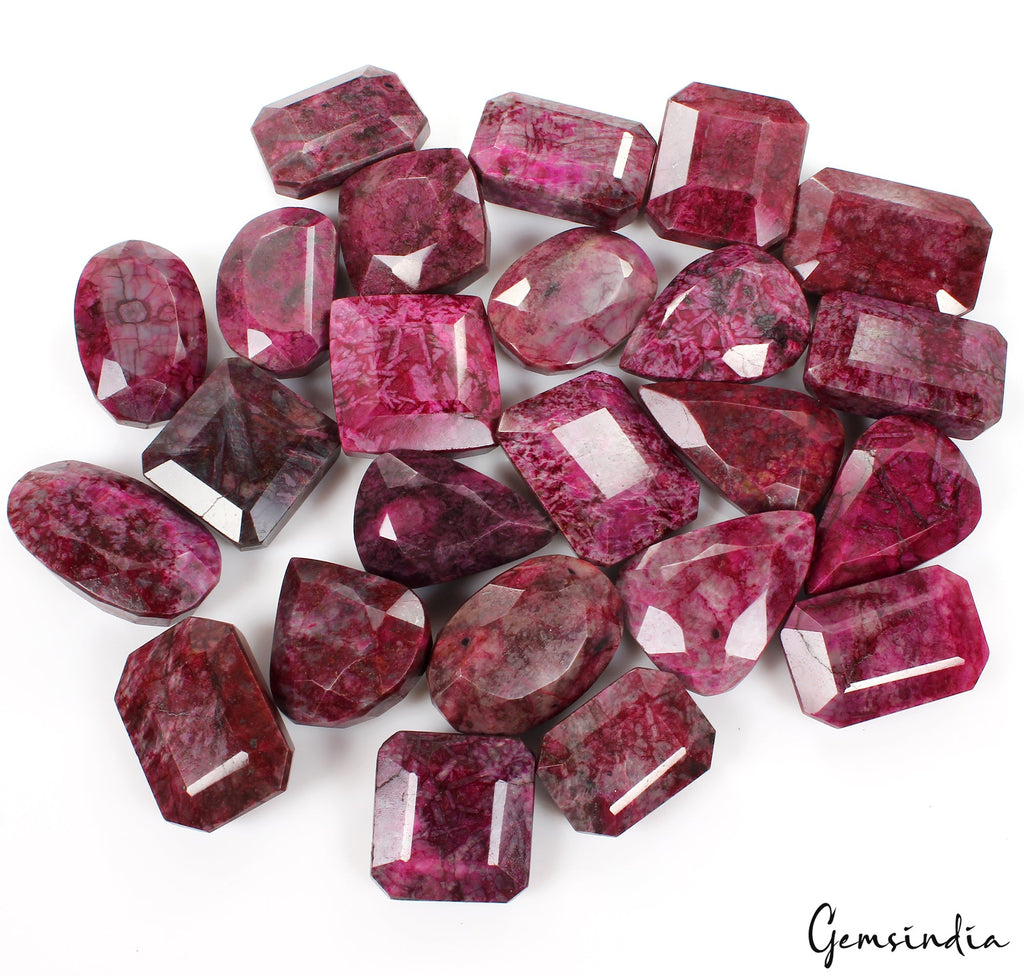 2 Kilo Natural African Ruby Pink Red Mix Shapes Loose Gemstone Wholesale Lot 24P