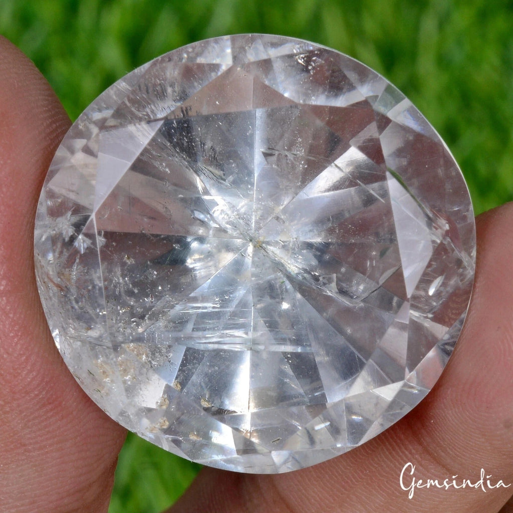105.20 Ct Natural Untreated White Quartz Crystal Diamond Cut Loose Huge Rare Gem
